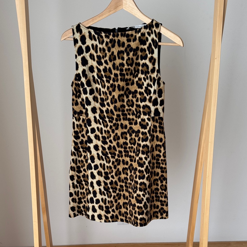 Leopard Print Sleeveless Shift Top - Brown/Black